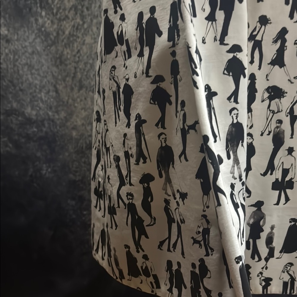Akris Punto Black and White Pleated Zipper Collar Pattern Dress - Picture 3 of 8